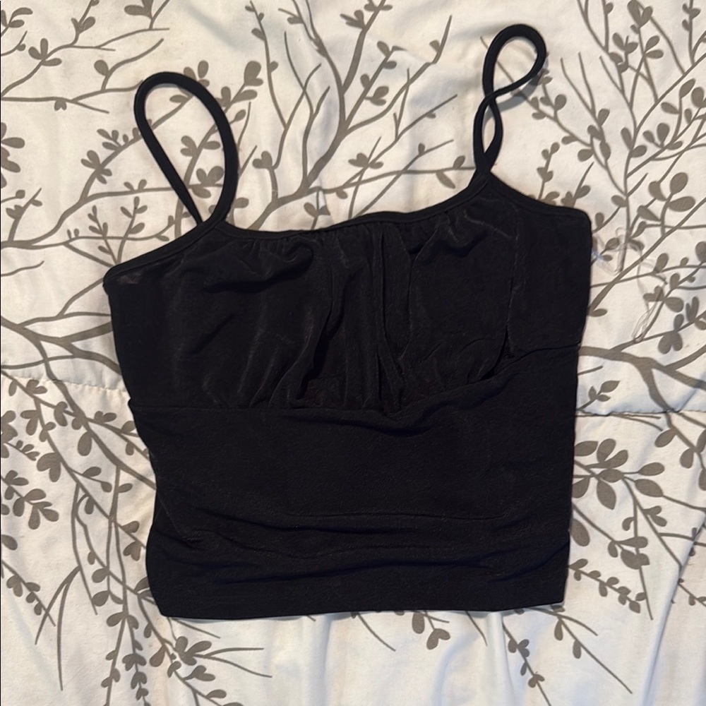 Fashion Nova Black Ruched Crop Top